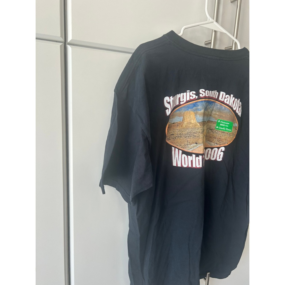Gildan Rolling Thunder From Russia Sturgis‎ Motorcycle Graphic T-Shirt XL Black - Picture 15 of 16